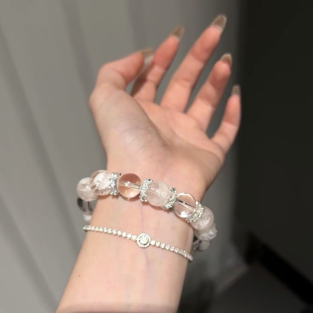 White Aze Clear Quartz Bracelet
