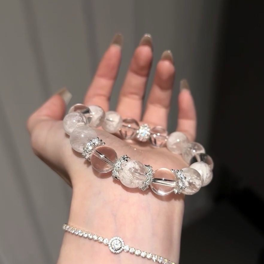 White Aze Clear Quartz Bracelet