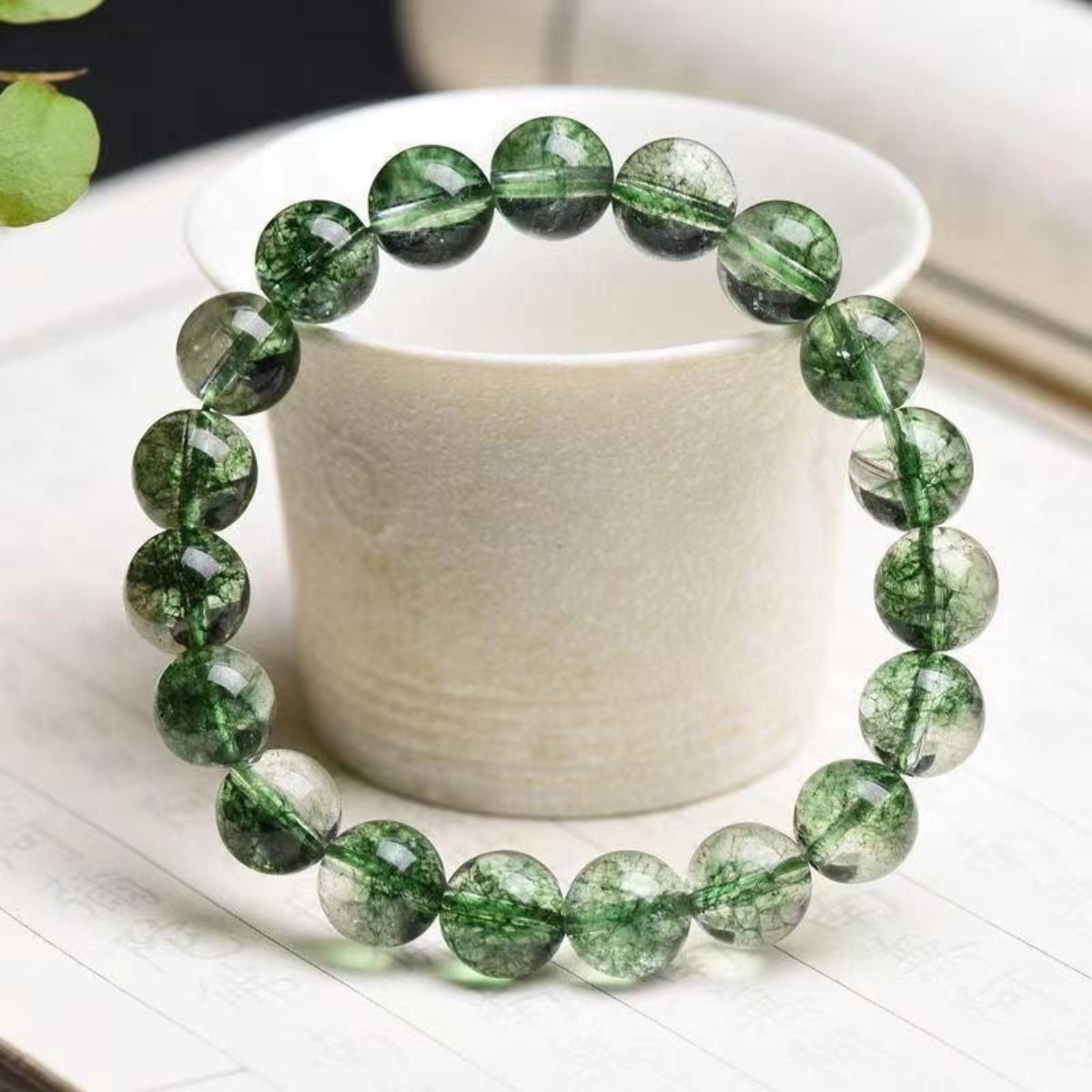Natural Green Phantom Quartz Bracelet – Energy & Protection Jewelry