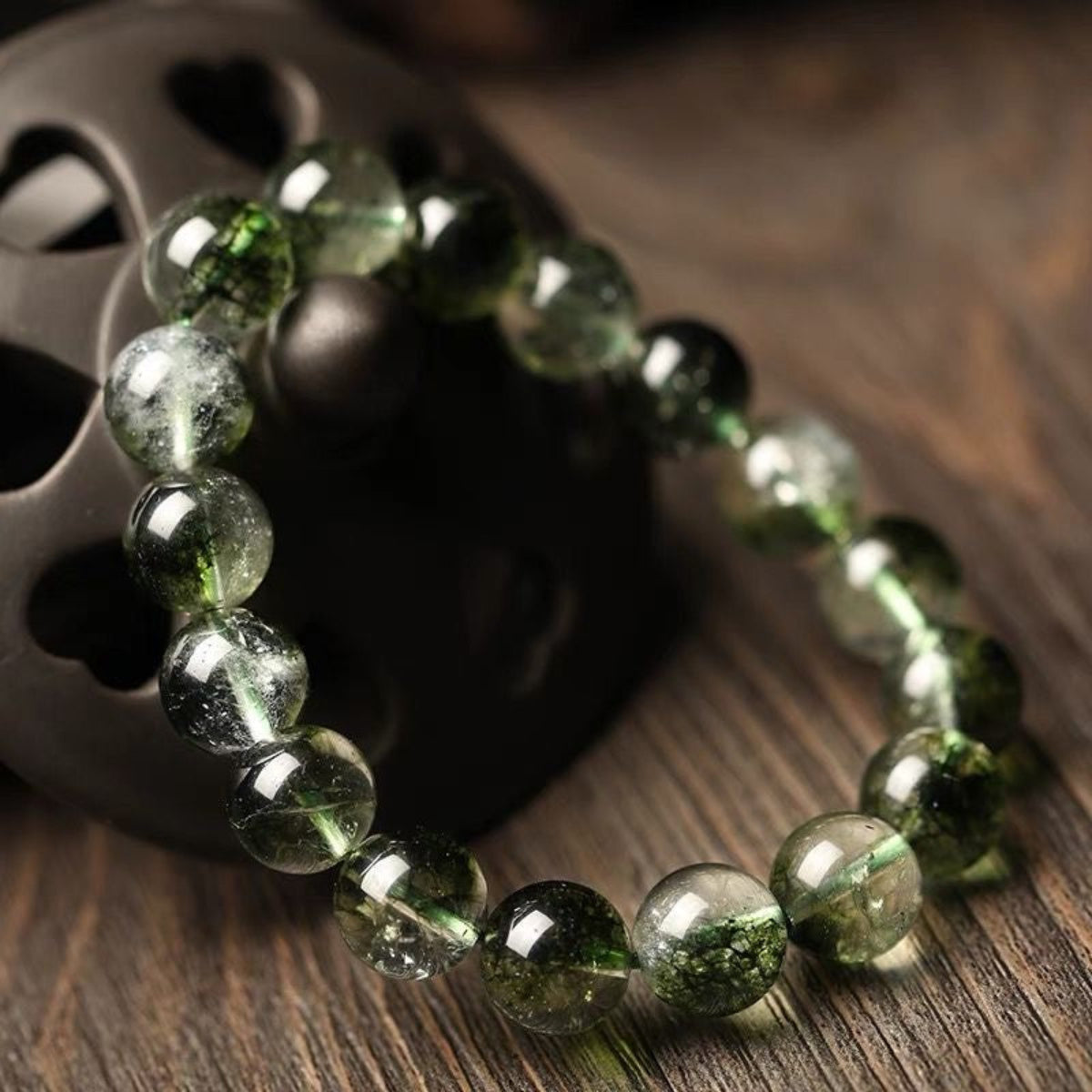 Natural Green Phantom Quartz Bracelet – Energy & Protection Jewelry