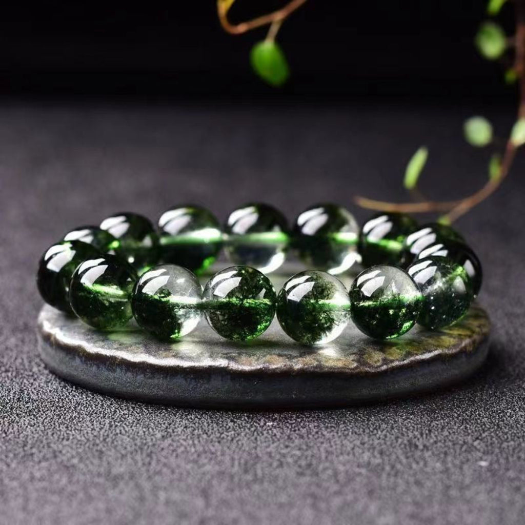 Natural Green Phantom Quartz Bracelet – Energy & Protection Jewelry