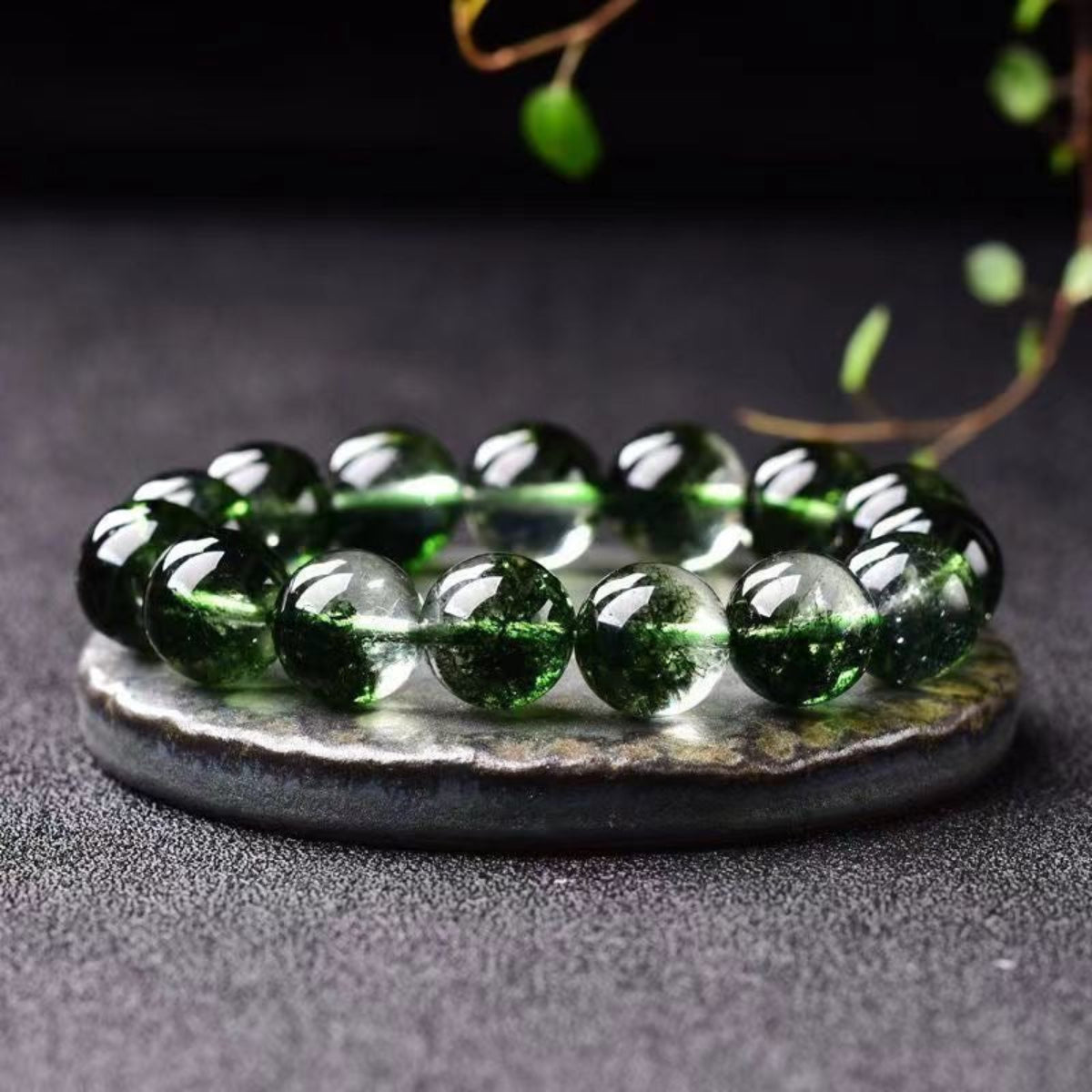 Natural Green Phantom Quartz Bracelet – Energy & Protection Jewelry