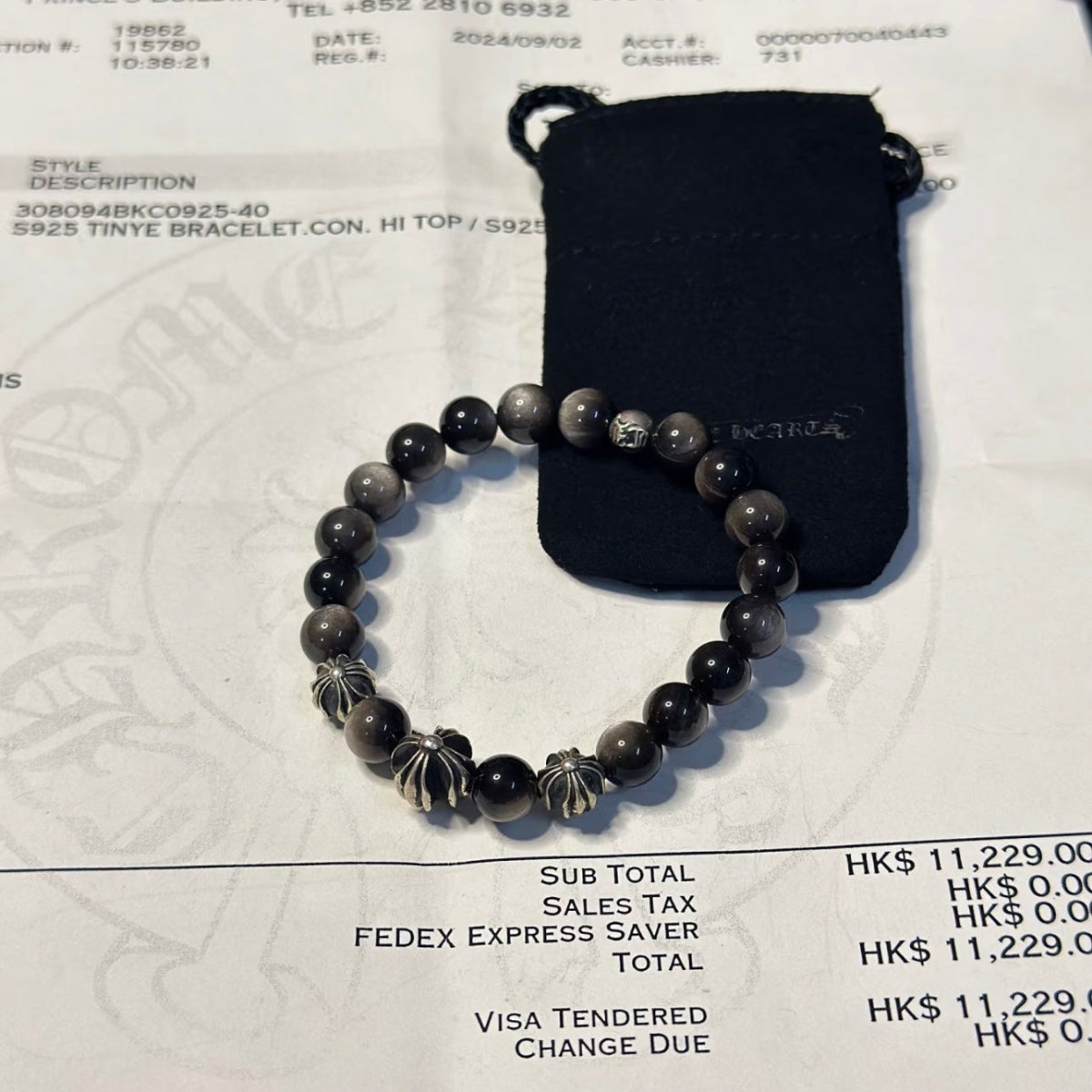 Obsidian Cross Bracelet | Protection & Faith