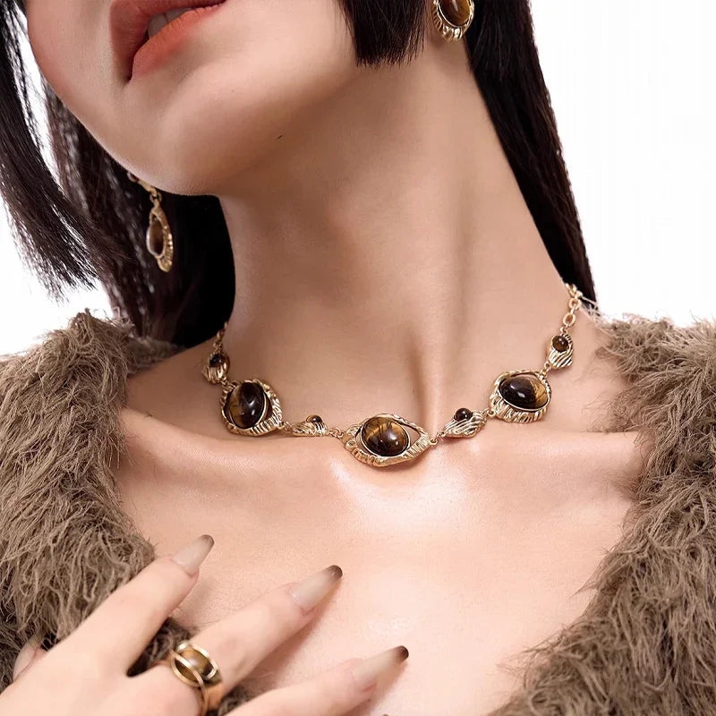 Desert Majesty – Tiger’s Eye Necklace Inspired by Yadan Landscapes