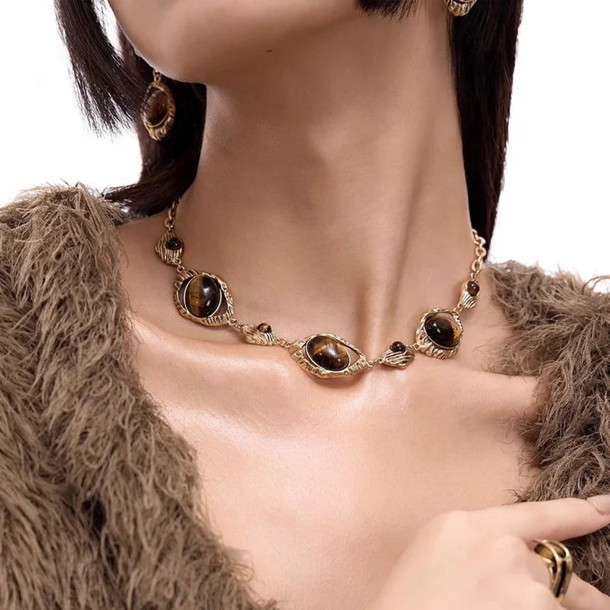 Desert Majesty – Tiger’s Eye Necklace Inspired by Yadan Landscapes