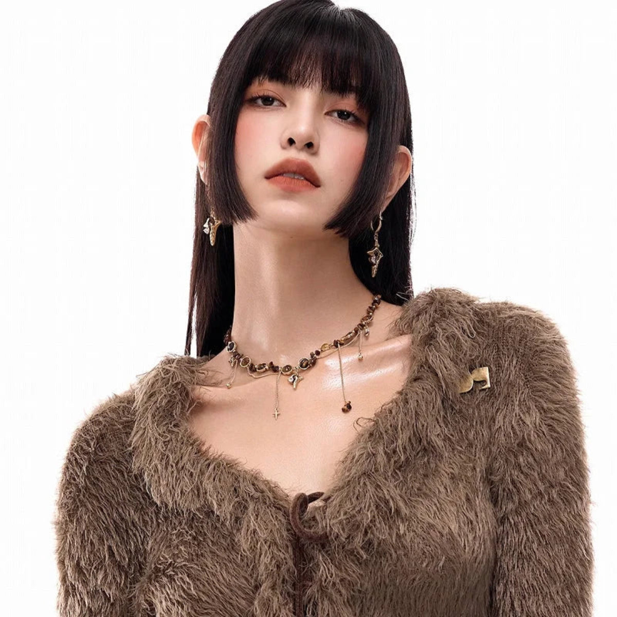 Guardian Star – Tiger’s Eye & Zircon Pentagram Necklace for Strength & Protection