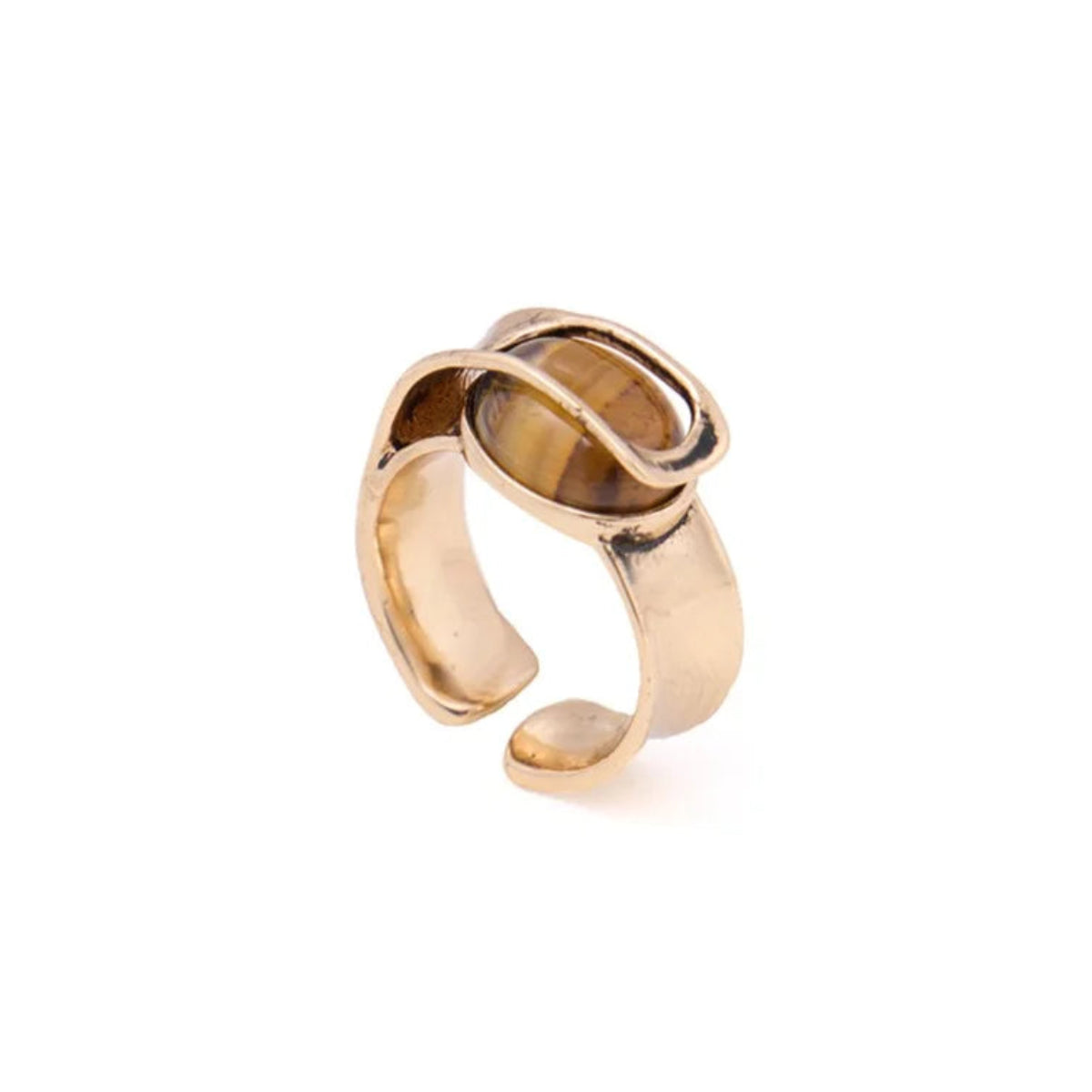 Mystic Horizon – Retro Yadan Tiger’s Eye Statement Ring