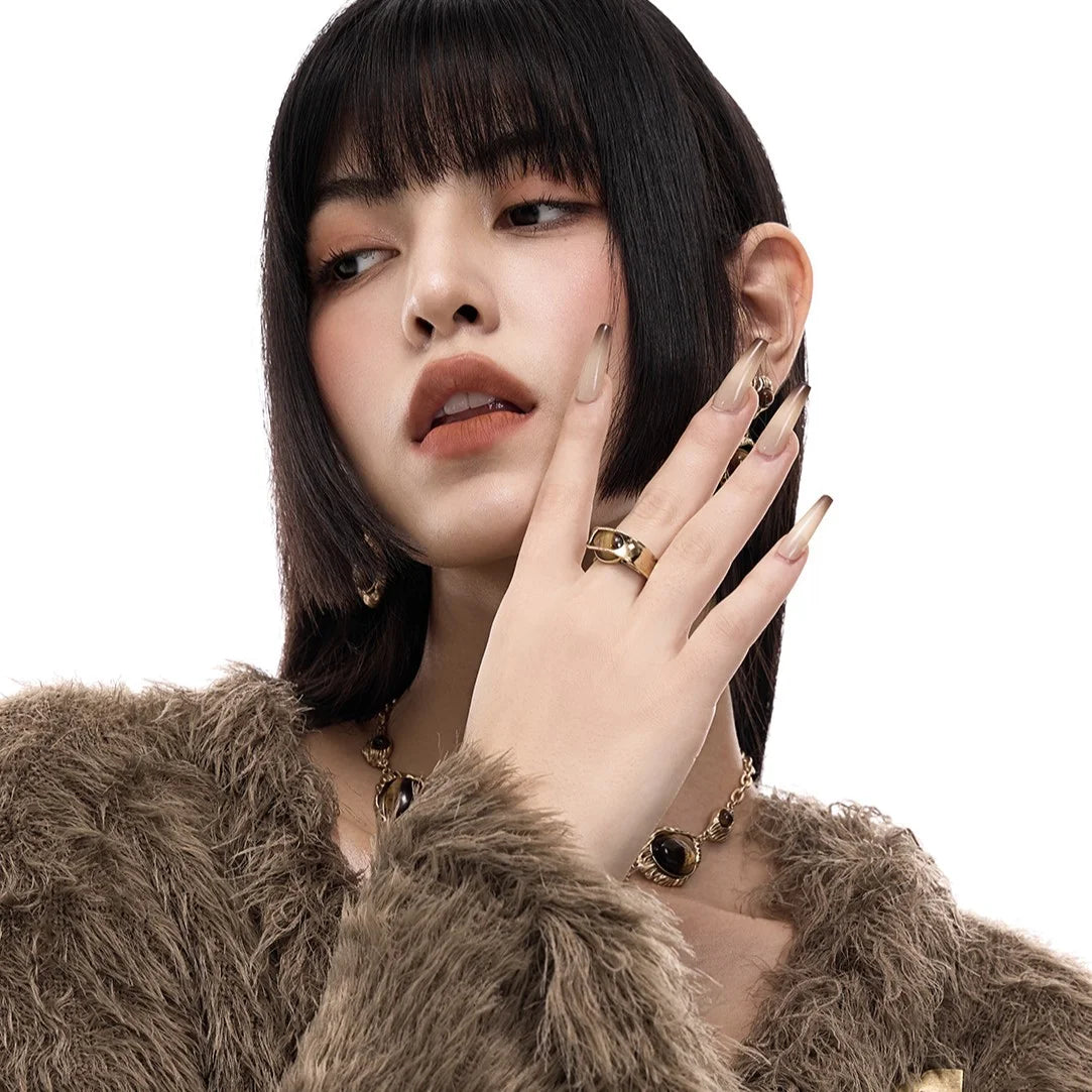 Mystic Horizon – Retro Yadan Tiger’s Eye Statement Ring