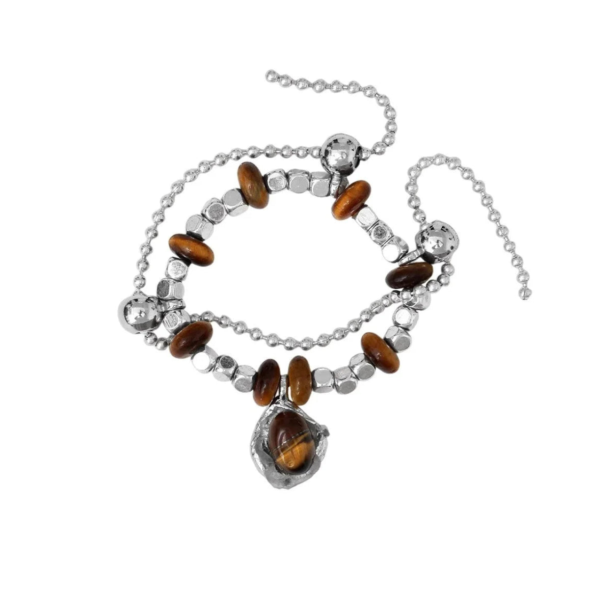 Sunset Mirage – Tiger’s Eye & Sterling Silver Chain Ring for Elegance & Energy