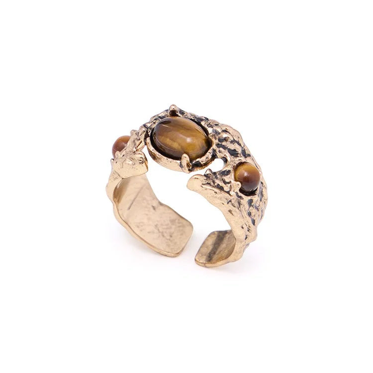 Vintage Dunes – Yadan-Inspired Tiger’s Eye Adjustable Ring