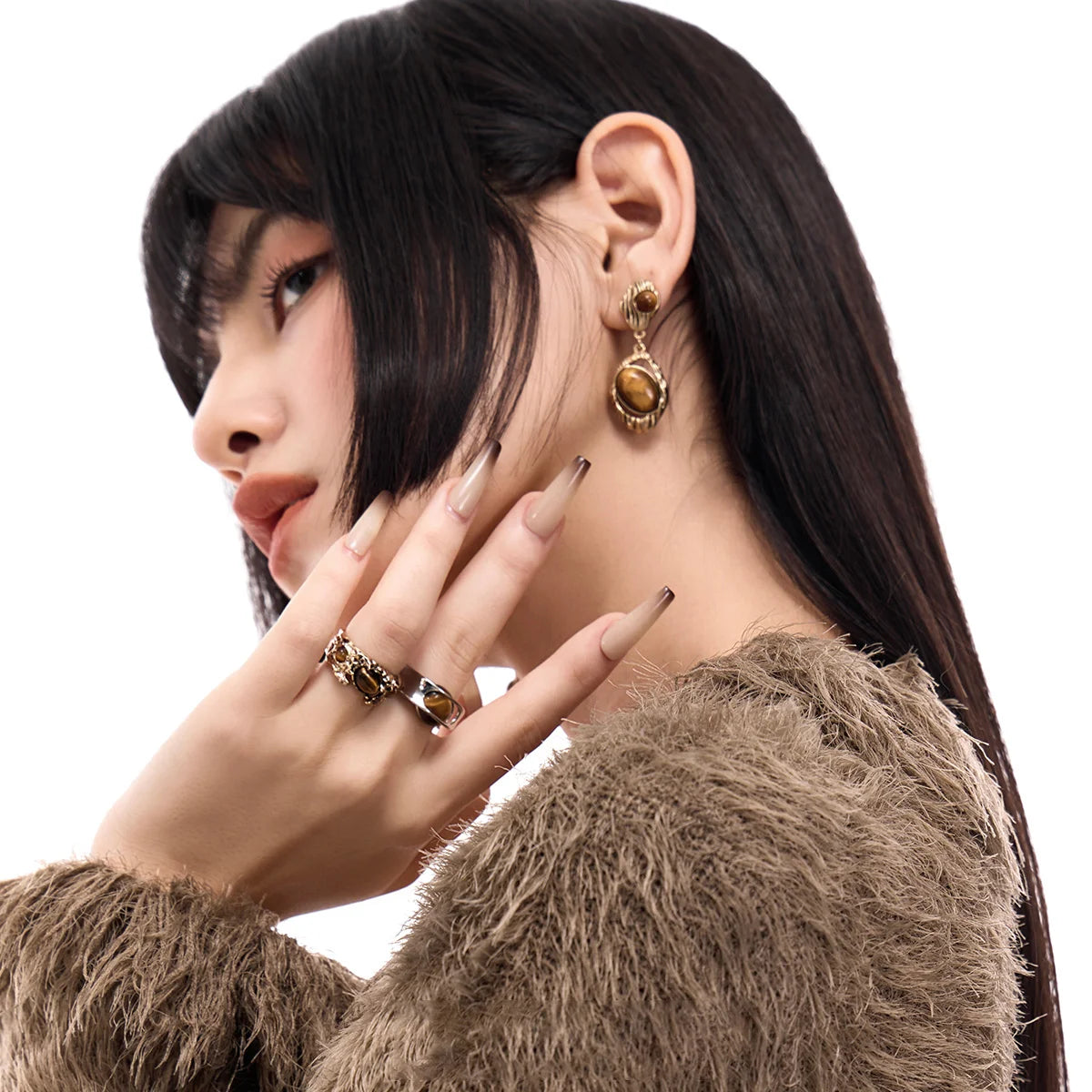 Vintage Dunes – Yadan-Inspired Tiger’s Eye Adjustable Ring