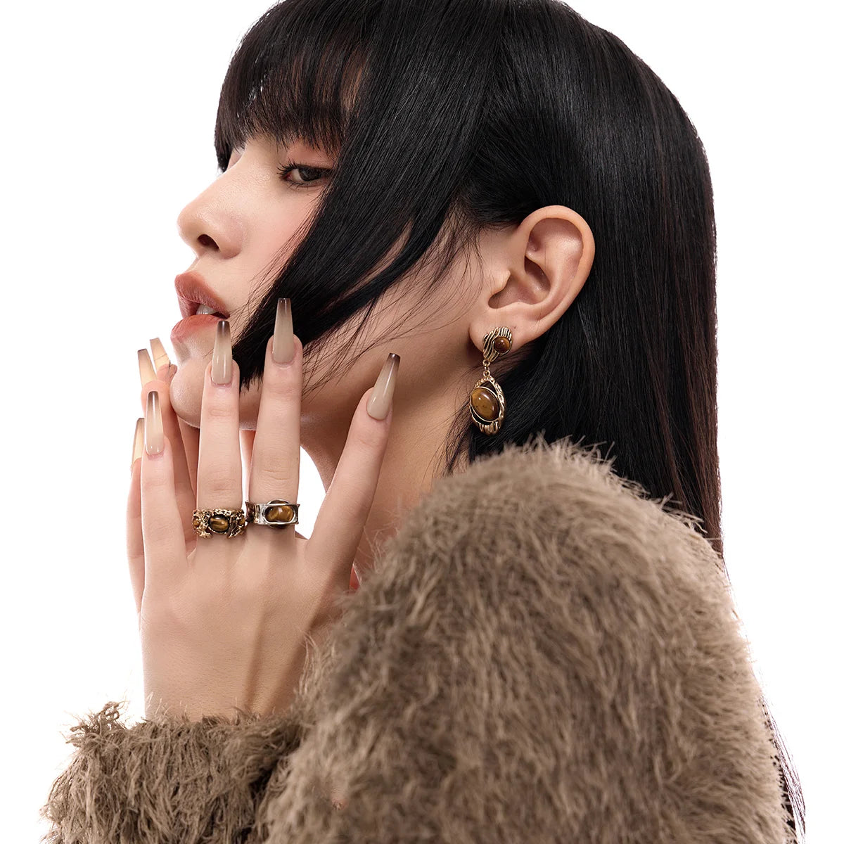 Vintage Dunes – Yadan-Inspired Tiger’s Eye Adjustable Ring