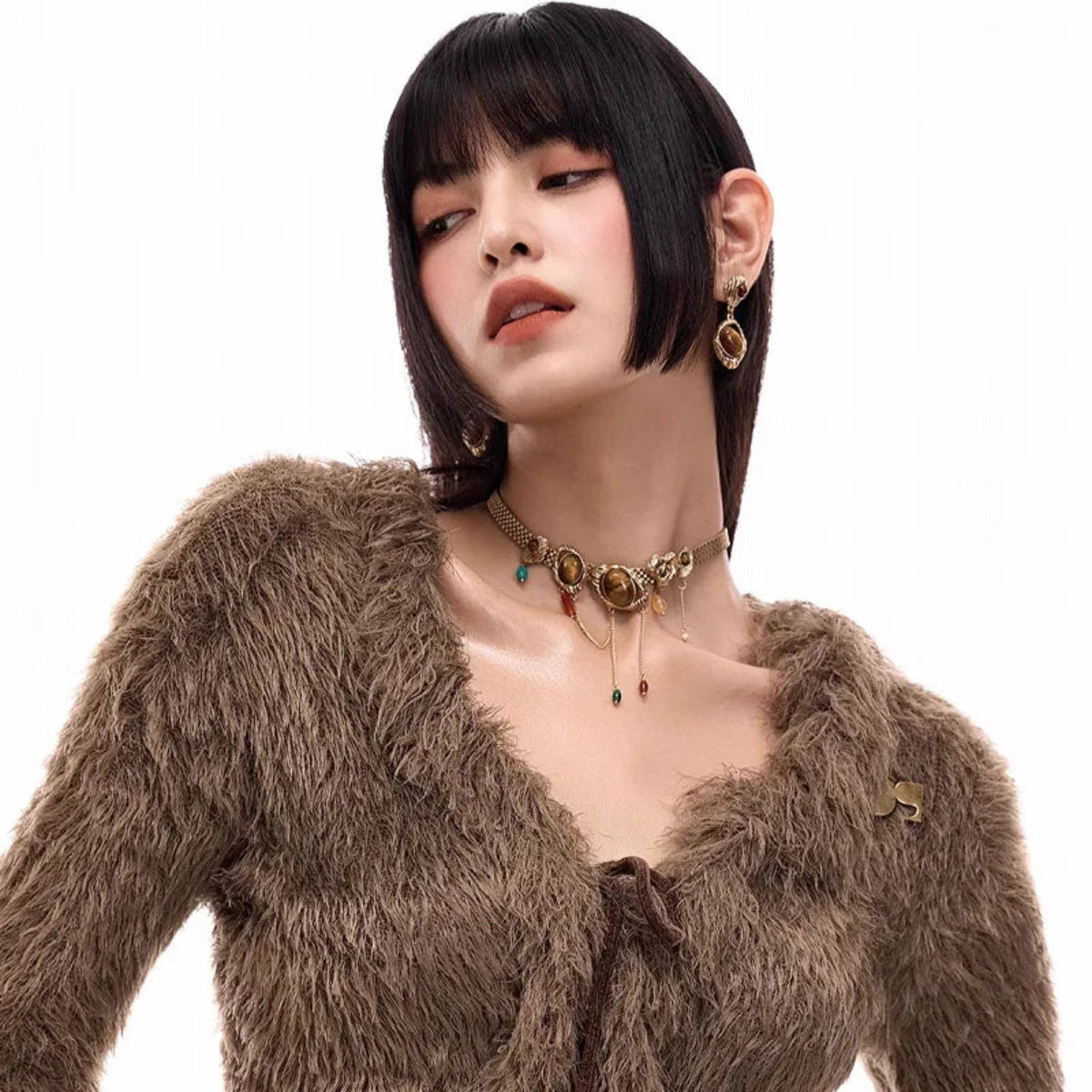 Vintage Dunes – Yadan-Inspired Tiger’s Eye Tassel Necklace